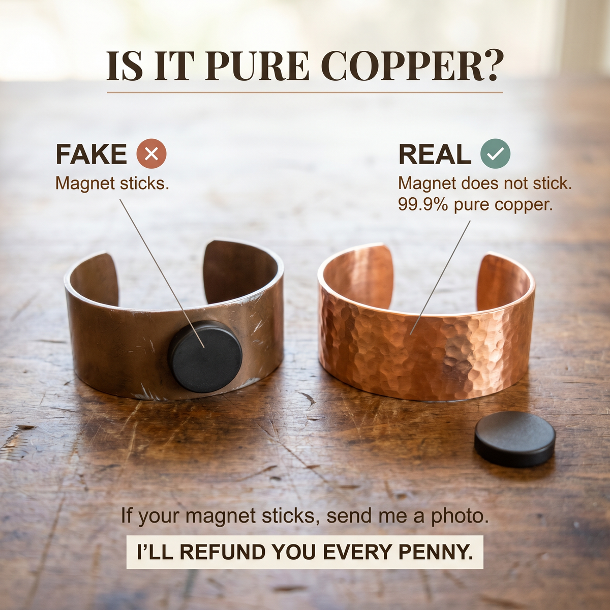 Vera's Ochre Men's Copper Bracelet